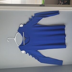 Bold elements slinky knit cobalt blue top